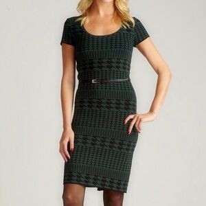 Carmen Marc Valvo ‘Luna’ Houndstooth Knit Sweater Dress